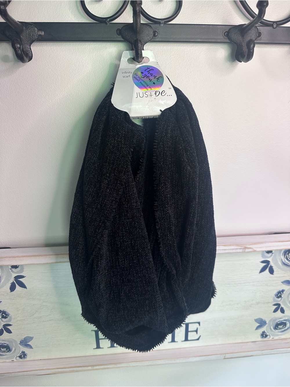 Black Fringe Infinity Scarf